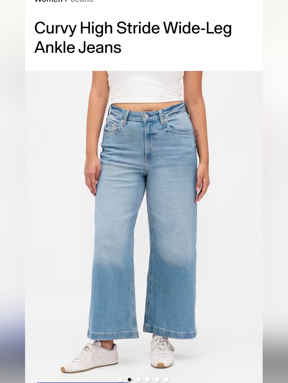 Gap Curvy Stride High Rise Wide Leg Ankle Jeans